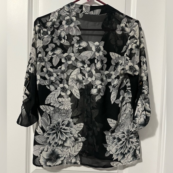 River Island: Floral Sheer  Shirt - Picture 2 of 5